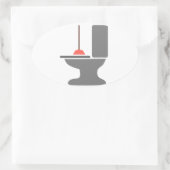Toilette und Hunger Ovaler Aufkleber (Tasche)