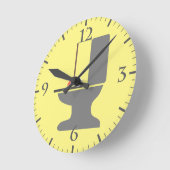 Toilette und Hunger Runde Wanduhr (Winkel)