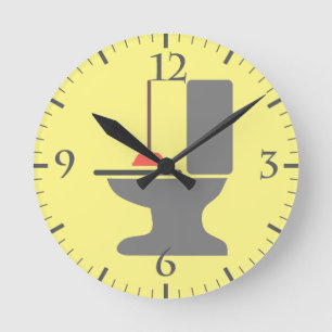 Toilette und Hunger Runde Wanduhr