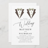 Toiletten. Anzug. Stolz. Hochzeit Einladung (Vorne/Hinten)