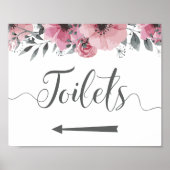 Toiletten auf diesem Weg Schild. Links Pfeilrichtu Poster (Vorne)