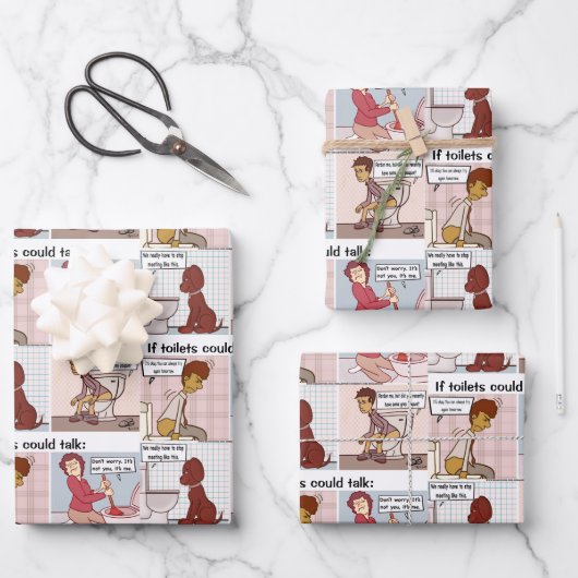 Toiletten-Geschwätz Geschenkpapier Set (Vorderseite)