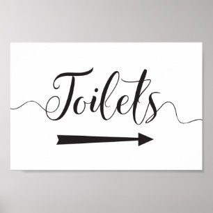 Toiletten Hochzeitsmarkieren Direkte Pfeilrichtung Poster
