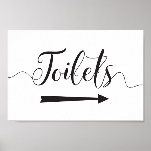 Toiletten Hochzeitsmarkieren Direkte Pfeilrichtung Poster (Vorne)