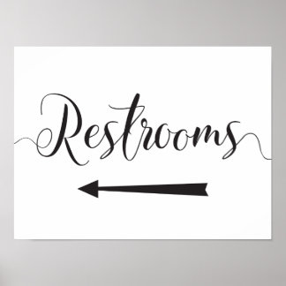 Toiletten Schild Hochzeit Richtungsanzeige linker