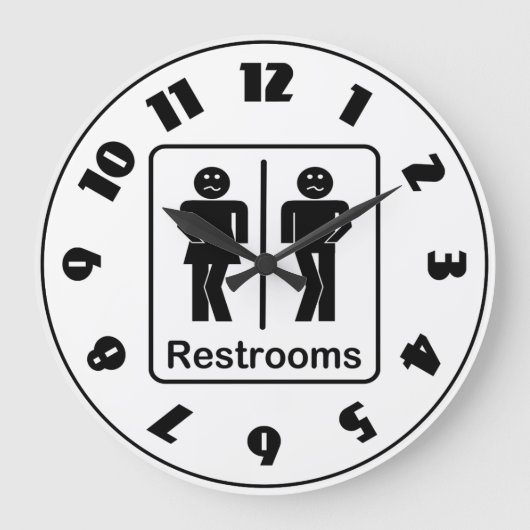 Toiletten Schild Uhr (Vorderseite)