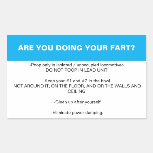 Toilettenartikel Rechteckiger Aufkleber (Vorderseite)