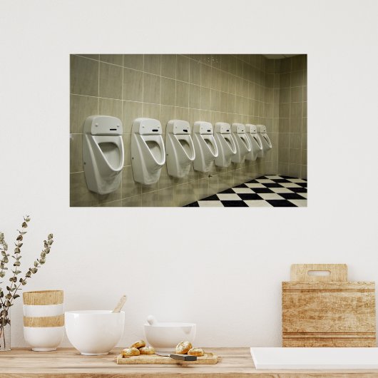 Toilettenbereich mit Urinzeile Poster (Küche)