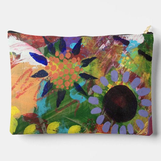 Toilettenbeutel in Abstrakten Blume Design Zubehörtasche (Rückseite)