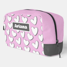 Toilettenbeutel mit weißem Herzen
