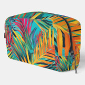 Toilettenbeutel Tropische Blätter Farbige Palmen Waschbeutel (Rechte Ecke)