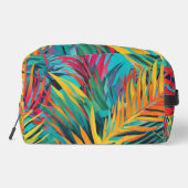 Toilettenbeutel Tropische Blätter Farbige Palmen Waschbeutel (Rückseite)