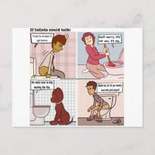 Toilettengespräch Postkarte