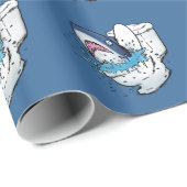 Toilettenhaie Funny Cartoon Wrapping Paper Geschenkpapier (Rolleneckpunkt)