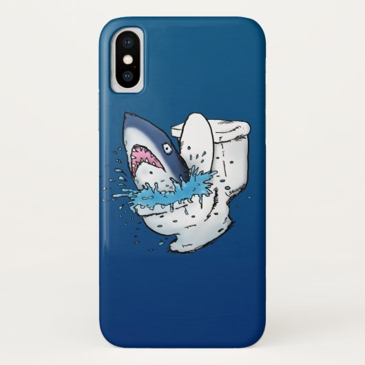 Toilettenhain Funny Blue Cartoon Case-Mate iPhone Hülle (Rückseite)