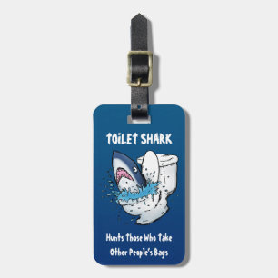 Toilettenhain Funny Blue Cartoon Gepäckanhänger
