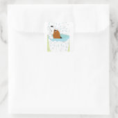 Toilettenhund Quadratischer Aufkleber (Tasche)