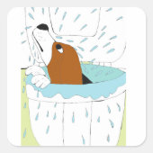 Toilettenhund Quadratischer Aufkleber (Vorderseite)