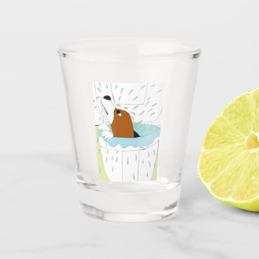 Toilettenhund Schnapsglas (Vorderseite)