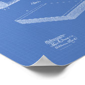 Toilettenpapier 1917 Patentart Blueprint Poster (Ecke)