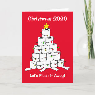 Toilettenpapier 2020 Weihnachtsbaum Spülung Feiertagskarte