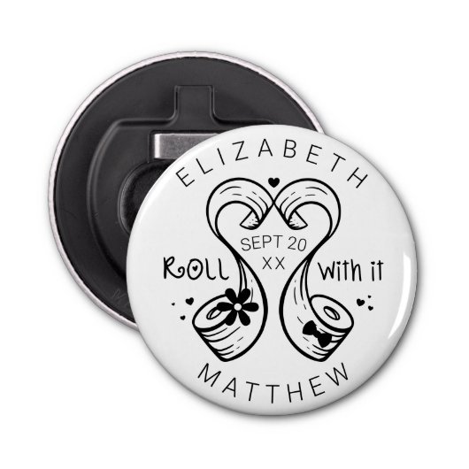 Toilettenpapier für Braut und Bräuche Save the Dat Flaschenöffner (Vorderseite)