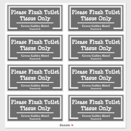 Toilettenpapier für das Bad Aufkleber (Blatt)