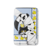 Toilettenpapier für Katzen blau gelb Badematte (Vorderseite Vertikal)