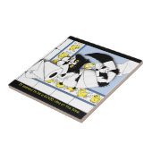 Toilettenpapier für Katzen blau gelb Fliese (Seite)