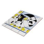 Toilettenpapier für Katzen blau gelb Fliese (Seite)