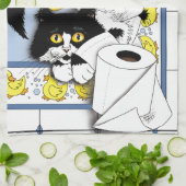 Toilettenpapier für Katzen blau gelb Küchentuch (Gefaltet)