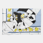 Toilettenpapier für Katzen blau gelb Küchentuch (Horizontal)