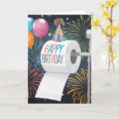 Toilettenpapier Geburtstagsgeschenk: Luftballons F Karte (Gelbe Blume)