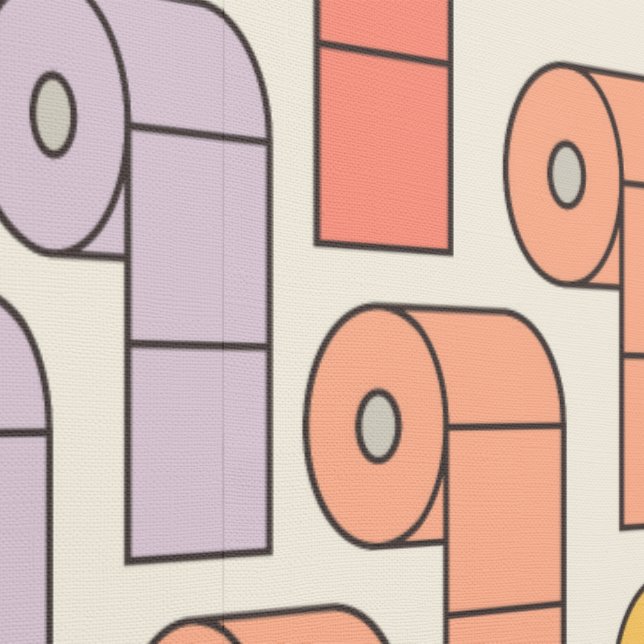 Toilettenpapier in kitschigen Regenbogenfarben der Tapete (Naht)