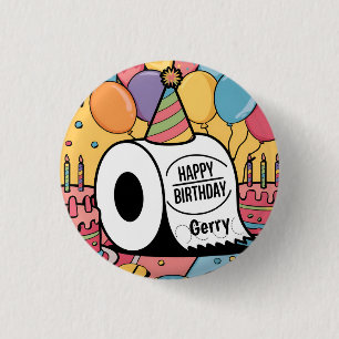 Toilettenpapier mit einem Geburtstagsballon Button