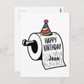 Toilettenpapier mit Geburtshaus zeichnend Postkarte (Vorne/Hinten)