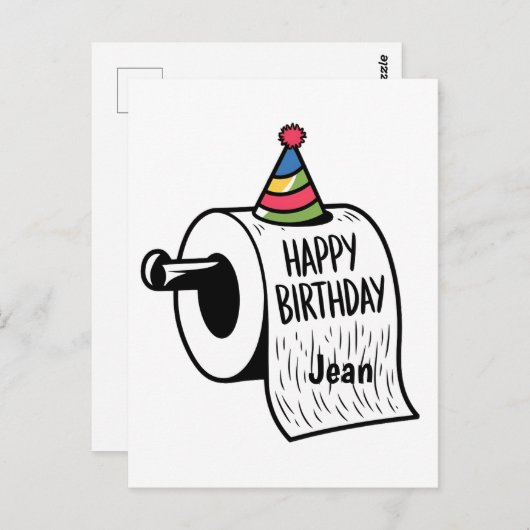 Toilettenpapier mit Geburtshaus zeichnend Postkarte (Vorne/Hinten)