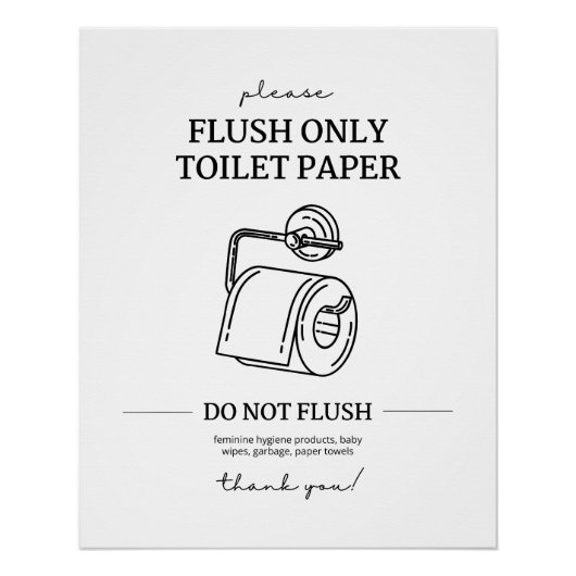 Toilettenpapier nur mit Flush | Poster (Vorderseite)