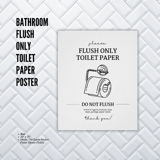 Toilettenpapier nur mit Flush | Poster
