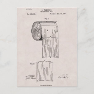 Toilettenpapier Patent Nr. 465,588 von S. Wheeler  Postkarte