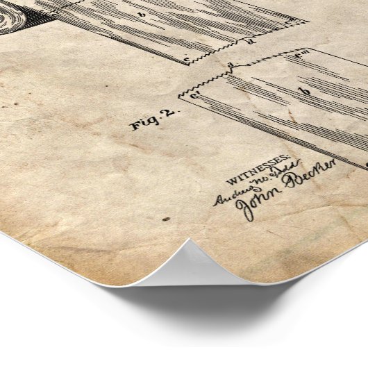 Toilettenpapier Patent Poster (Ecke)