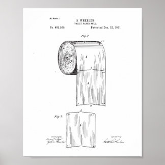 Toilettenpapier-Patentposter, Badezimmer-Druck-Dek Poster