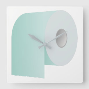 Toilettenpapier Quadratische Wanduhr