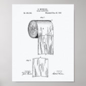 Toilettenpapier Roll 1891 Patentart - Weißbuch Poster (Vorne)
