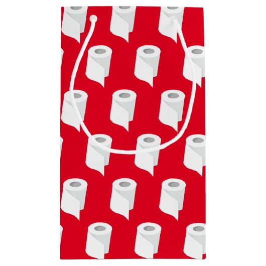 Toilettenpapier Roll Funny Quarantine Thema Red Kleine Geschenktüte (Rückseite)