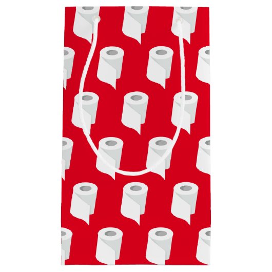 Toilettenpapier Roll Funny Quarantine Thema Red Kleine Geschenktüte (Vorderseite)