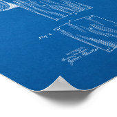 Toilettenpapier-Roll-Patent - Blueprint Poster (Ecke)