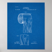 Toilettenpapier-Roll-Patent - Blueprint Poster (Vorne)
