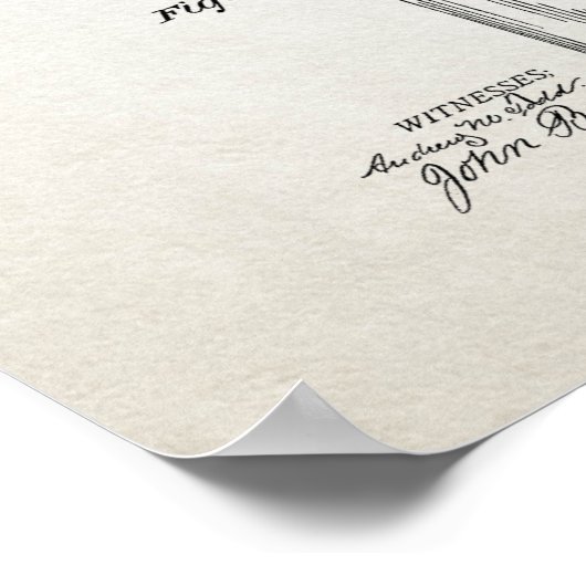 Toilettenpapier Roll Patent Poster (Ecke)