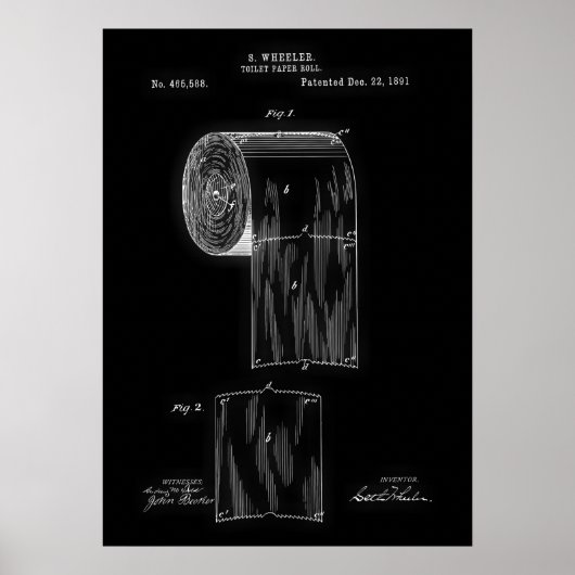 Toilettenpapier Roll Patent Poster (Vorne)
